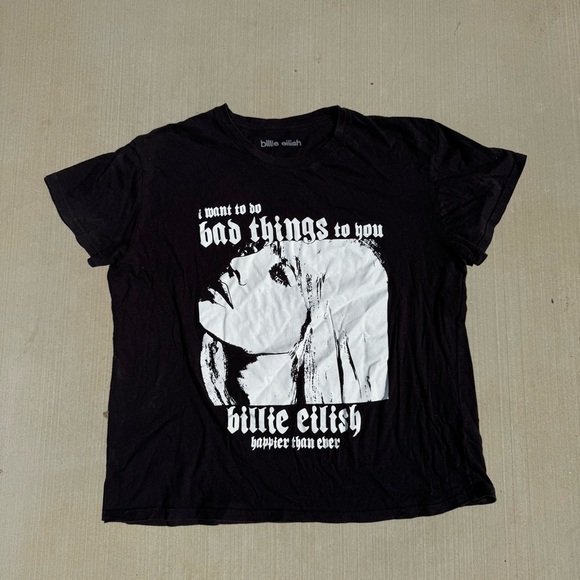 Billie Eilish Happier Than Ever T-shirt, I Wanna Do Bad Things To You, Size XXL - Picture 1 of 5